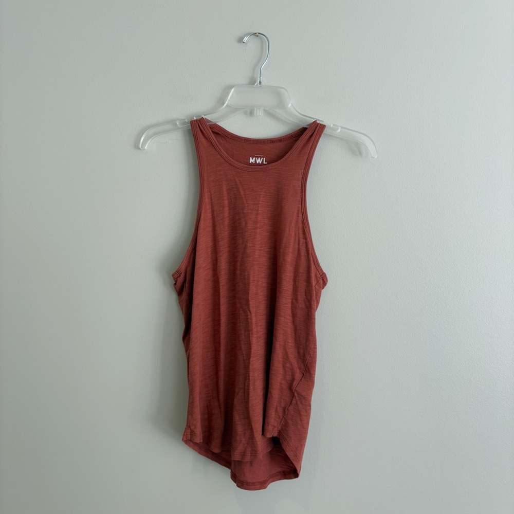 Madewell Orange Tank Top Relaxed Fit Crew Neck